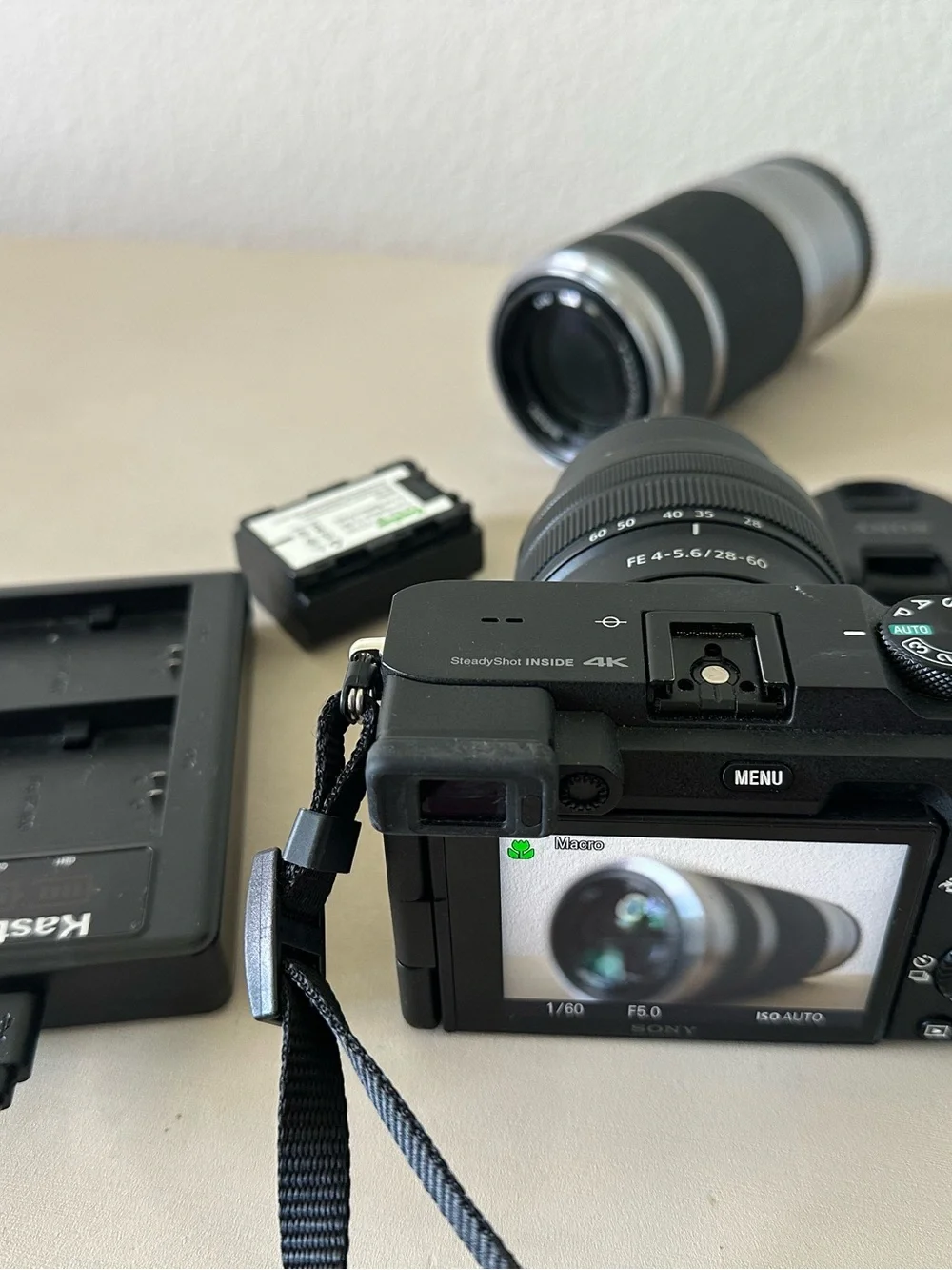 Sony Black Mirrorless camera Full frame 4K with 28-60mm and 55- 210mm Lense